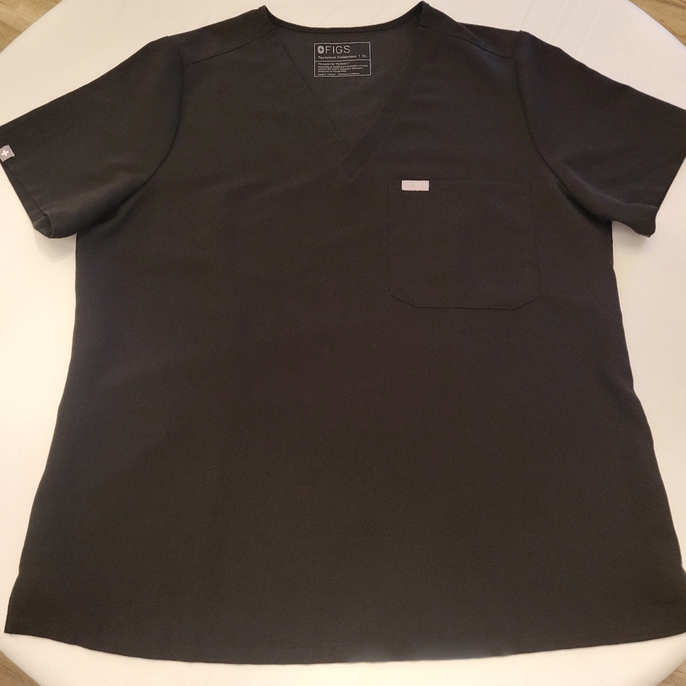 FIGS Catarina Women's V-Neck Scrub Top|XLarge|Black
